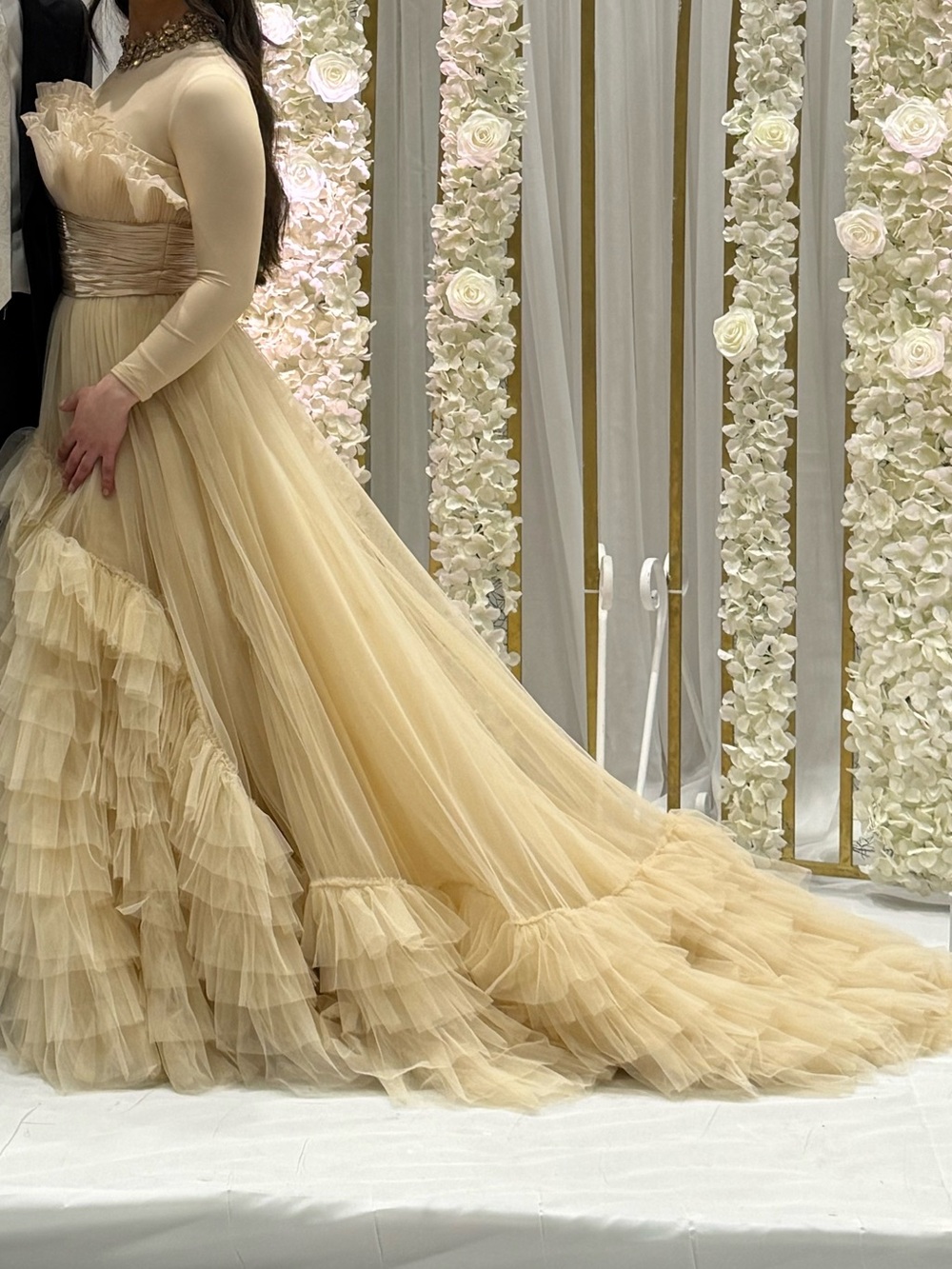 Custom champagne sister of the bride or groom gown!